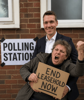 Mr Pennycook at polling station (AI image - this is satire)